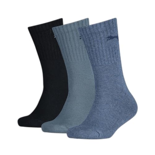 PUMA Unisex Kinder Socken (3er Pack), Denim Blue, 35-38 EU von PUMA