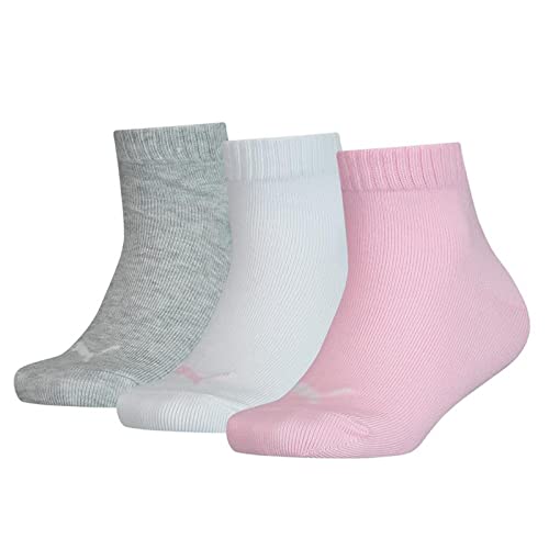 PUMA Unisex Kinder Puma Kids' Quarter (3 Pack) Socks, Rose Water, 23-26 EU von PUMA