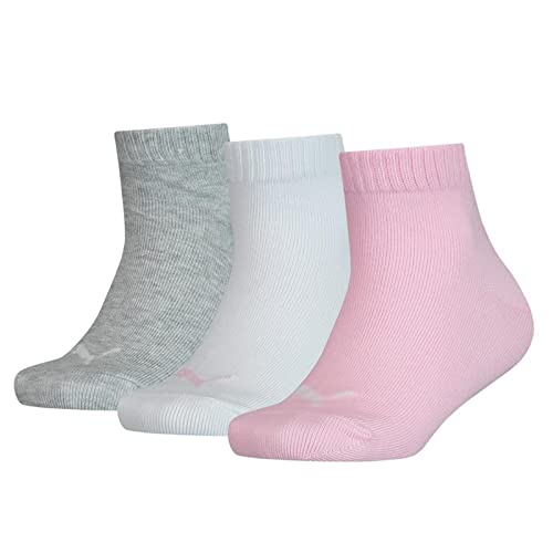 PUMA Unisex Kinder Puma Kids' Quarter (3 Pack) Socks, Rose Water, 27-30 EU von Puma