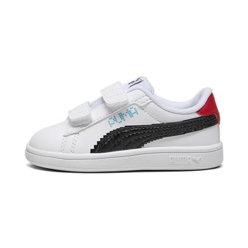 PUMA Unisex-Kinder SMASH 3.0 L LET'S PLAY V INF-PUMA WHITE-PUMA BLACK-TEAM AQUA-FOR ALL TIME RED von PUMA