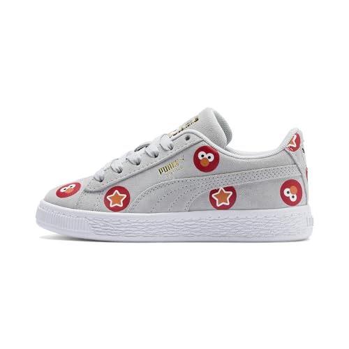 Puma Unisex-Kinder Sesame STR 50 Suede Badge Ps Sneaker, Grau (Grey Dawn-High Risk Red 02) von Puma
