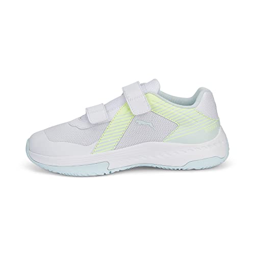 PUMA Unisex Kinder Varion V Jr Hallenturnschuh,PUMA WHITE-NITRO BLUE-FIZZY LIGHT,28 EU von PUMA