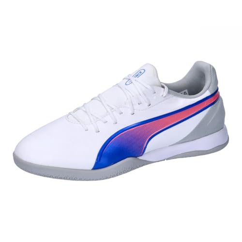 PUMA Unisex King Match IT Soccer Shoe, White-Bluemazing-Flat Light Gray, 42.5 EU von PUMA