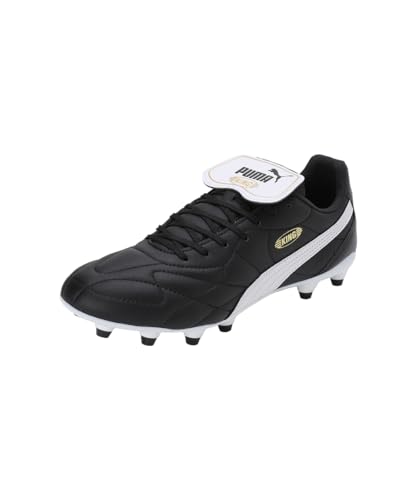 PUMA Unisex King Top Fg/Ag Fußballschuhe, Puma Black Puma White Puma Gold, 46.5 EU von PUMA