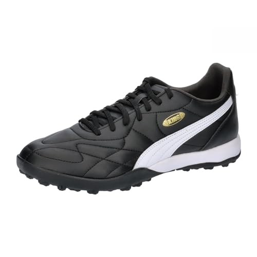 PUMA Unisex King Top Tt Soccer Shoe, Black White Gold, 45 EU von PUMA