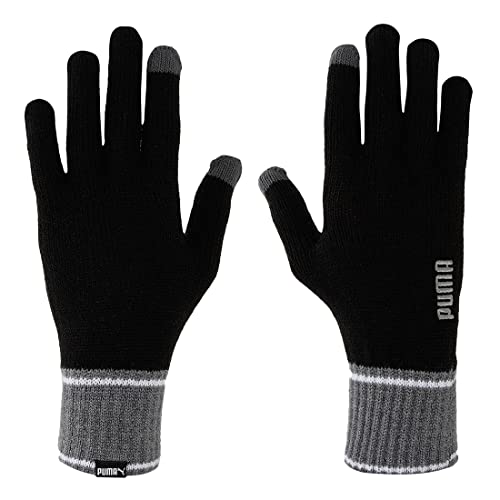 PUMA Unisex Knit Gloves Handschuhe, Schwarz Black Dark Gra, M von PUMA