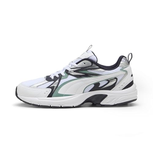 PUMA Unisex MILENIO TECH Sneaker, White-Green Moon-New Navy, 45 EU von PUMA