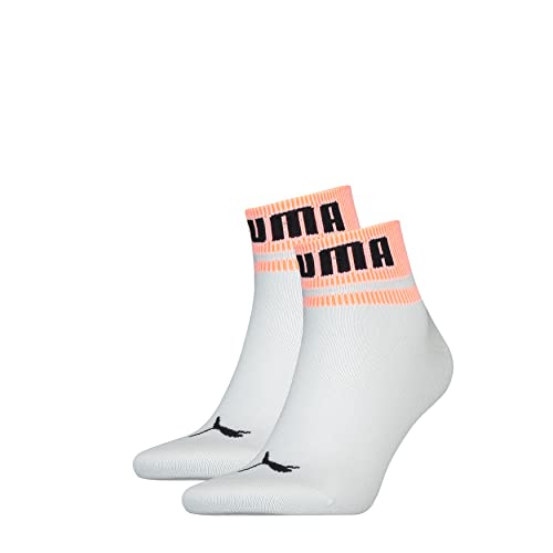 PUMA Unisex New Heritage Quarter Hosiery, White/orange, 35/38 von PUMA