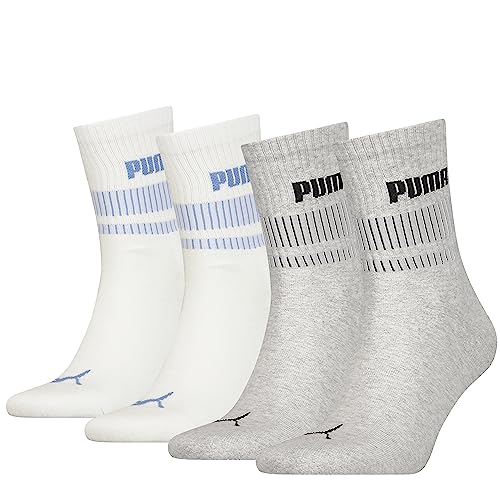 Puma Unisex Short Sock, Grey/White, 39/42 (4er Pack) von Puma