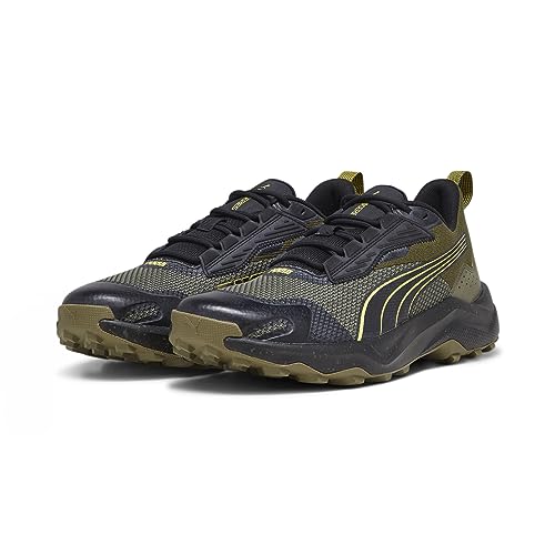 PUMA Unisex Obstruct Profoam Bold WTR Straßen-Laufschuh, Olive Black Yellow Blaze, 39 EU von PUMA