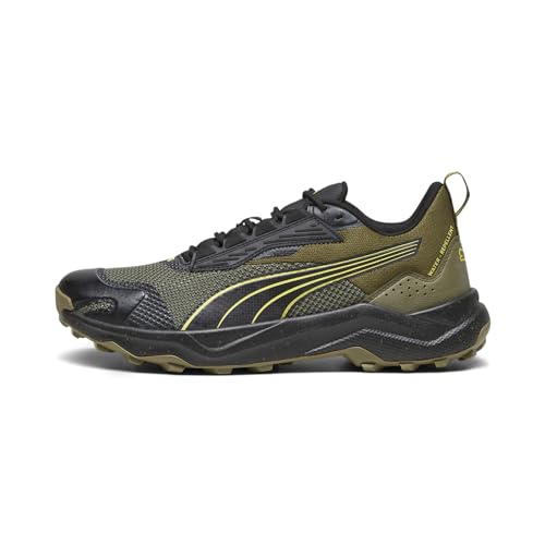 PUMA Unisex Obstruct Profoam Bold WTR Straßen-Laufschuh, Olive Black Yellow Blaze, 40.5 EU von PUMA