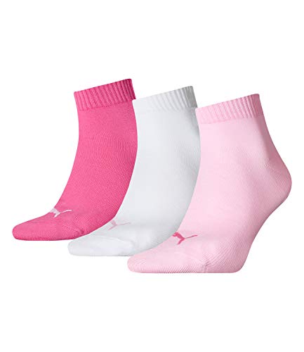 PUMA Unisex Plain 3P Quarter Socke, Rosa (Pink Lady), 35/38 von PUMA