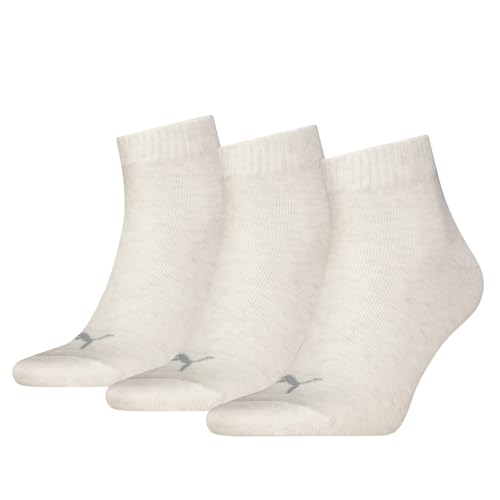 Puma Unisex Quarter Sock, Oatmeal, 43/46 (3er Pack) von PUMA