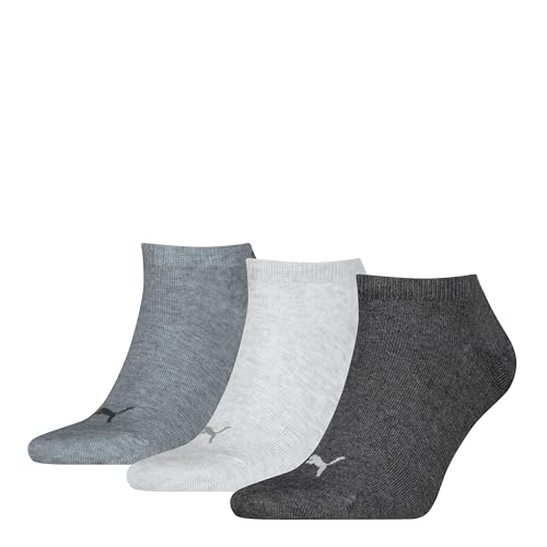 PUMA Unisex Plain Sneaker Sock, Anthraci/l Mel Grey/m Mel Grey-New, 35/38 (3er Pack) von PUMA