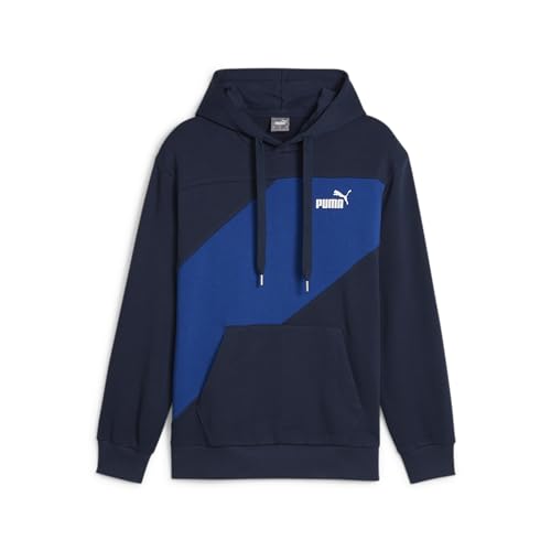 PUMA Unisex Power Colorblock Hoodie Tr Schweiß, Club Navy, L von PUMA