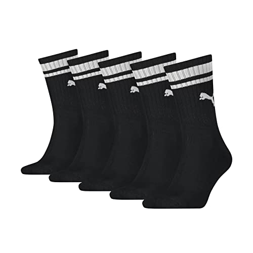 PUMA Unisex Puma Unisex Crew Heritage Stripe (5 Pack) Socks, Schwarz, 43-46 EU von PUMA