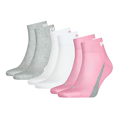 Puma Unisex Quarter Socken, Rosa, 39/42 (3er Pack) von PUMA