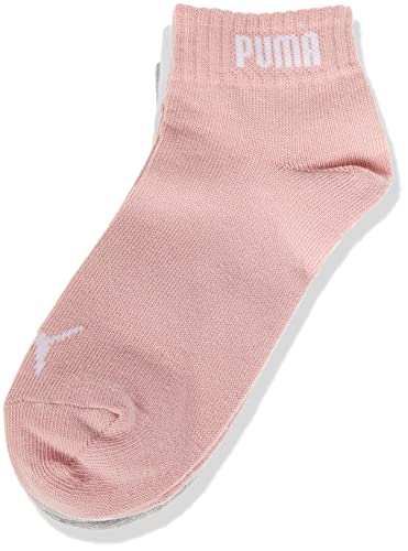 PUMA Unisex Quarter Socken Sneaker im Retro Design knöchelhoch für Damen Herren 3er Pack, Farbe:White/Light Pink, Socken & Strümpfe:39-42 von PUMA