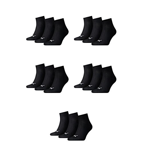 PUMA Unisex Quarter Socken Sportsocken 15er Pack black 200 - 35/38 von PUMA