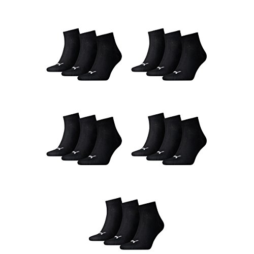 PUMA Unisex Quarter Socken Sportsocken 15er Pack black 200-39/42 von PUMA