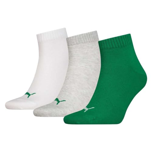 Puma Unisex Quarter Socken, Grün, 35/38 (3er Pack) von PUMA