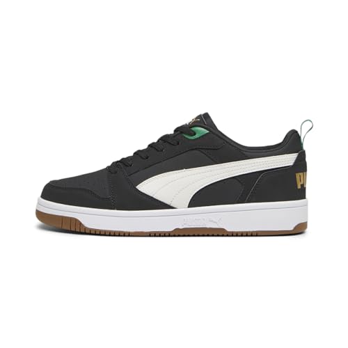 PUMA Unisex Rebound V6 Low 75 Jahre Sneaker, Black Warm White Archive Green Gold Pristine, 40 EU von PUMA