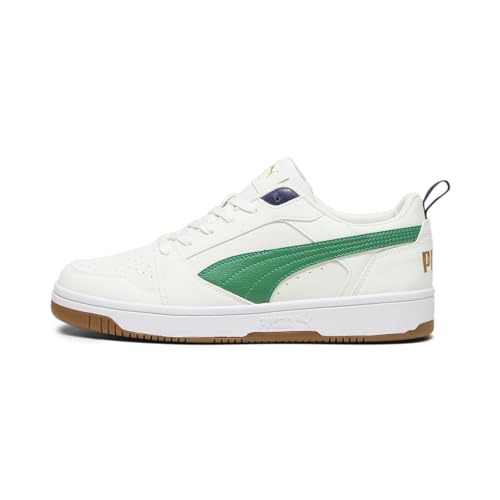 PUMA Unisex Rebound V6 Low 75 Jahre Sneaker, Warm White Archive Green Navy Gold Pristine, 40 EU von PUMA