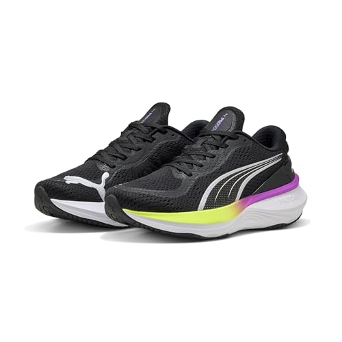 PUMA Unisex SCEND PRO 2 Straßen-Laufschuh, Black-Yellow ALERT-Pure Magenta, 40.5 EU von PUMA