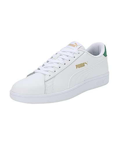 PUMA Unisex SMASH V2 L Low-Top Trainers, PUMA WHITE-PUMA WHITE-AMAZON GREEN-PUMA TEAM GOLD, 44 EU von PUMA
