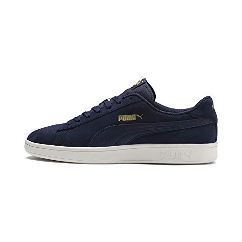 PUMA Unisex SMASH V2 Low-Top Trainers, PEACOAT-PUMA TEAM GOLD-WHISPER WHITE, 42.5 EU von PUMA