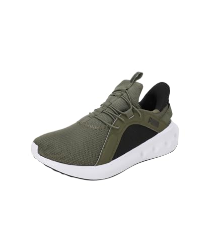 PUMA Unisex Softride Carson Sliptech Road Running Shoe, Olive Black White, 48.5 EU von PUMA