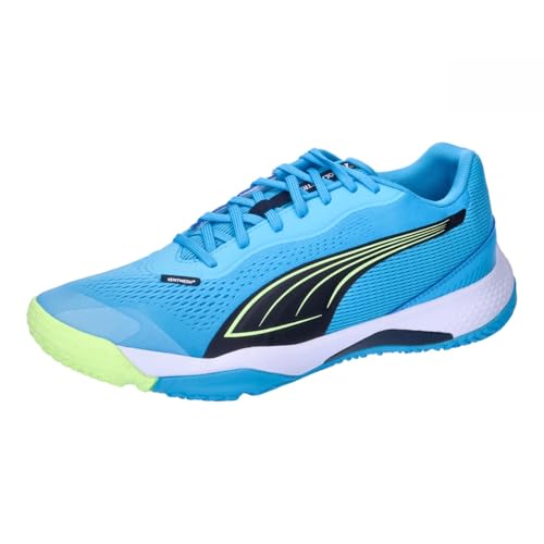 PUMA Unisex Solarstrike III Indoor Court Shoe, Luminous Blue-Club Navy-Fizzy Apple, 37 EU von PUMA