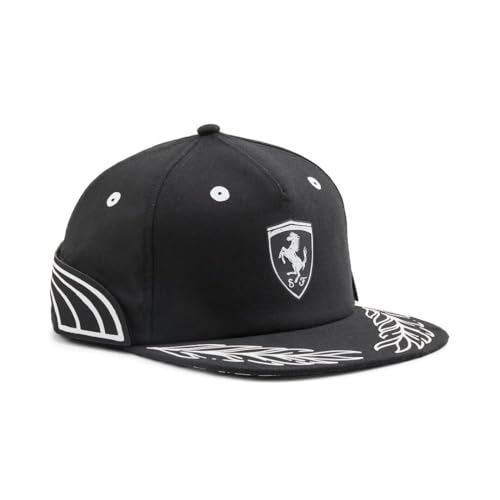 PUMA Unisex Scuderia Ferrari Flat Brim Cap Baseballkappe, Schwarz Ah23, Einheitsgröße von PUMA