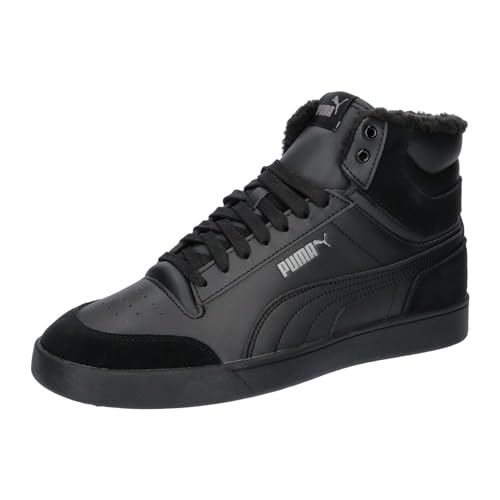 UMA Unisex Shuffle MID FUR Sneaker, Puma Black Puma Black Steel Gray, 45 EU von PUMA