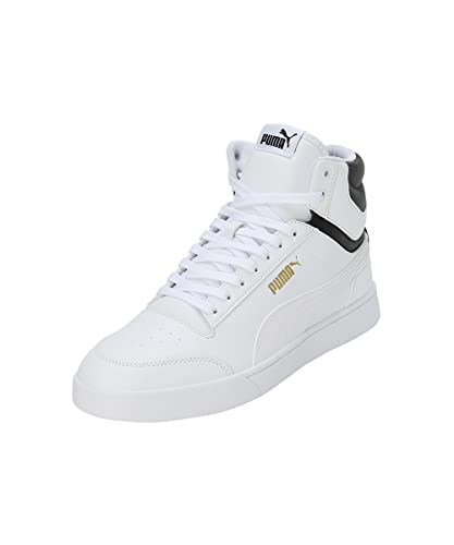 PUMA Unisex Shuffle Mid Sneaker, White White Black Team Gold, 41 EU von PUMA