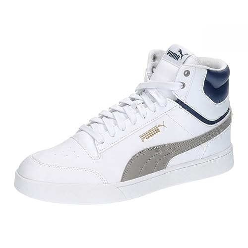 PUMA Unisex Shuffle Mid Turnschuhe, Puma White Concrete Gray Persian Blue Puma Gold, 40 EU von PUMA