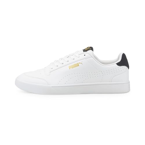 PUMA Unisex Shuffle Perf Niedrige Turnschuhe, Weiß White Team Gold/Peacoat, 43 EU von PUMA