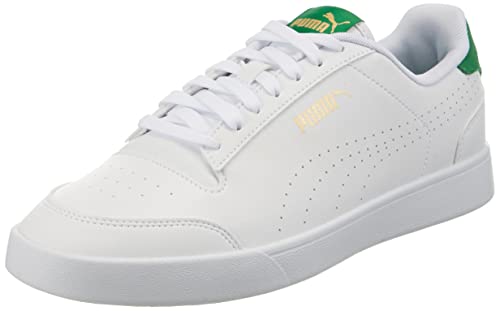 PUMA Unisex Adults' Fashion Shoes Puma Shuffle Perf Low-Top Sneakers & Trainers, Puma White-Puma Team Gold-Amazon Green, 40.5 von PUMA