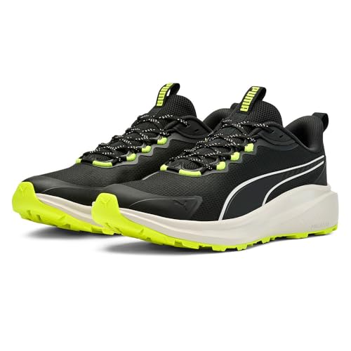 PUMA Unisex Skyrocket LITE Trail Straßen-Laufschuh, Black-Feather Gray-Yellow ALERT, 44 EU von PUMA