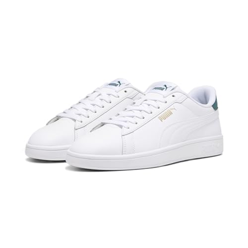 PUMA Unisex Smash 3.0 L Turnschuhe, Puma White Malachite Puma Gold, 40 EU von PUMA