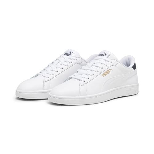 PUMA Unisex Smash 3.0 L Turnschuhe, Puma White Puma Navy Puma Gold, 46 EU von PUMA