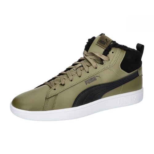 PUMA Uniseks Smash 3.0 Mid WTR Sneaker, Olive Drab PUMA Black PUMA Wit, 36 EU von PUMA