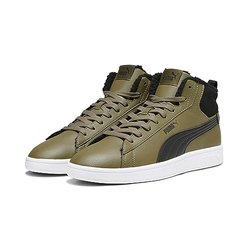 PUMA Uniseks Smash 3.0 Mid WTR Sneaker, Olive Drab Black Wit, 40 EU von PUMA