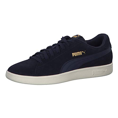 PUMA Unisex SMASH V2 Low-Top Trainers, PEACOAT-PUMA TEAM GOLD-WHISPER WHITE, 36 EU von PUMA