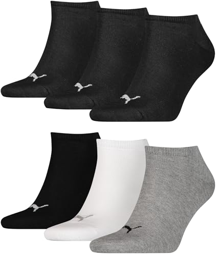 PUMA Unisex Sneaker Socken im 6er Pack - grau weiß schwarz/schwarz 43/46 von PUMA