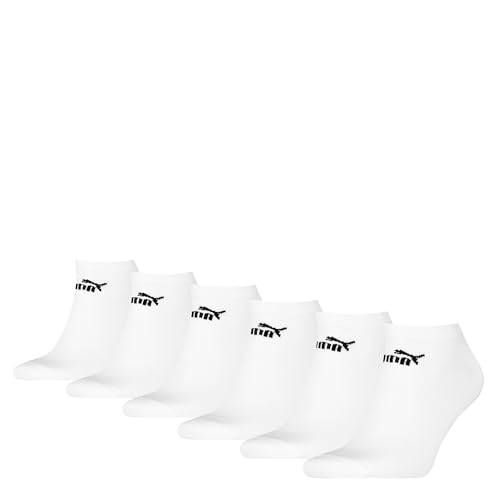 PUMA Unisex Sneaker Socken knöchelhoch für Damen Herren 6er Pack, Farbe:White, Socken & Strümpfe:35-38 von PUMA