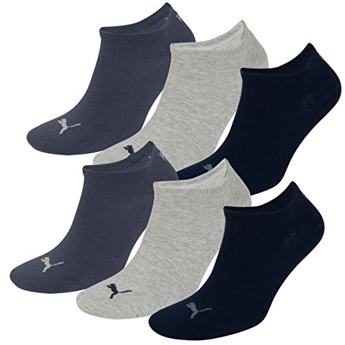 PUMA Unisex Sneakers Socken Sportsocken 6er Pack (navy-grey-blue / navy-grey-blue, 35-38) von PUMA