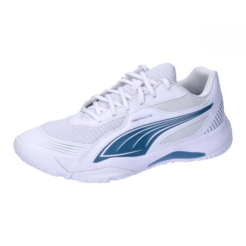 PUMA Unisex Solarflash III Indoor Court Shoe, White-Blue Horizon, 36 EU von PUMA