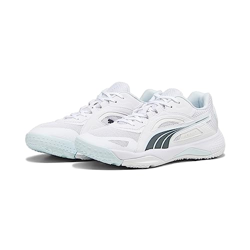 Puma Unisex Adults Solarstrike Ii Indoor Court Shoes, Puma White-Shadow Gray-Nitro Blue, 37 EU von PUMA