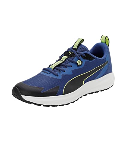 PUMA Unisex Twitch Runner Trail Laufschuh, Blazing Blue-Lime Squeeze Black von PUMA